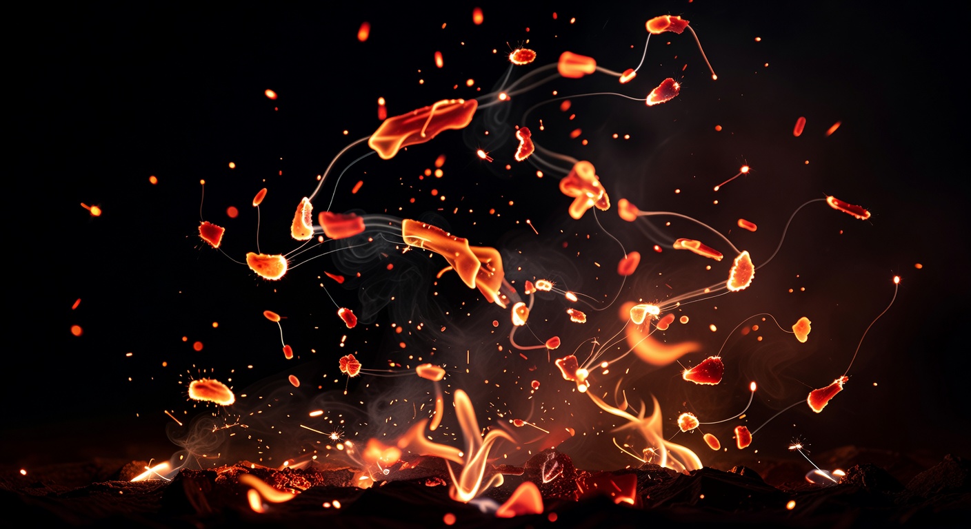 Floating warm ember particles